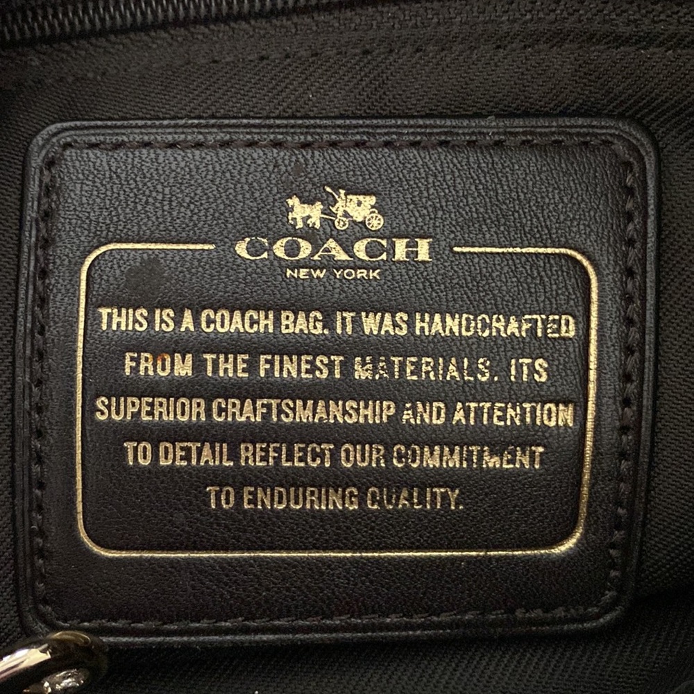 Coach Signature Canvas Shoulder Bag in Brown and Dark Brown - Picture 9 of 9